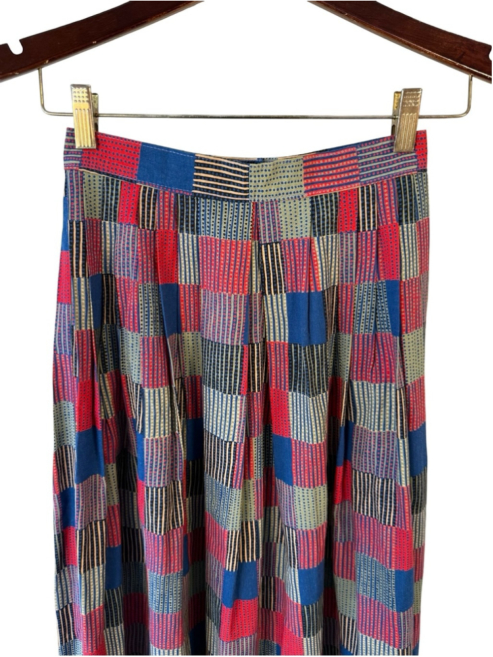 Vintage 80s 90s Plaid Midi Skirt in Red and Blue Size 8 Boho Cottagecore - Picture 7 of 10